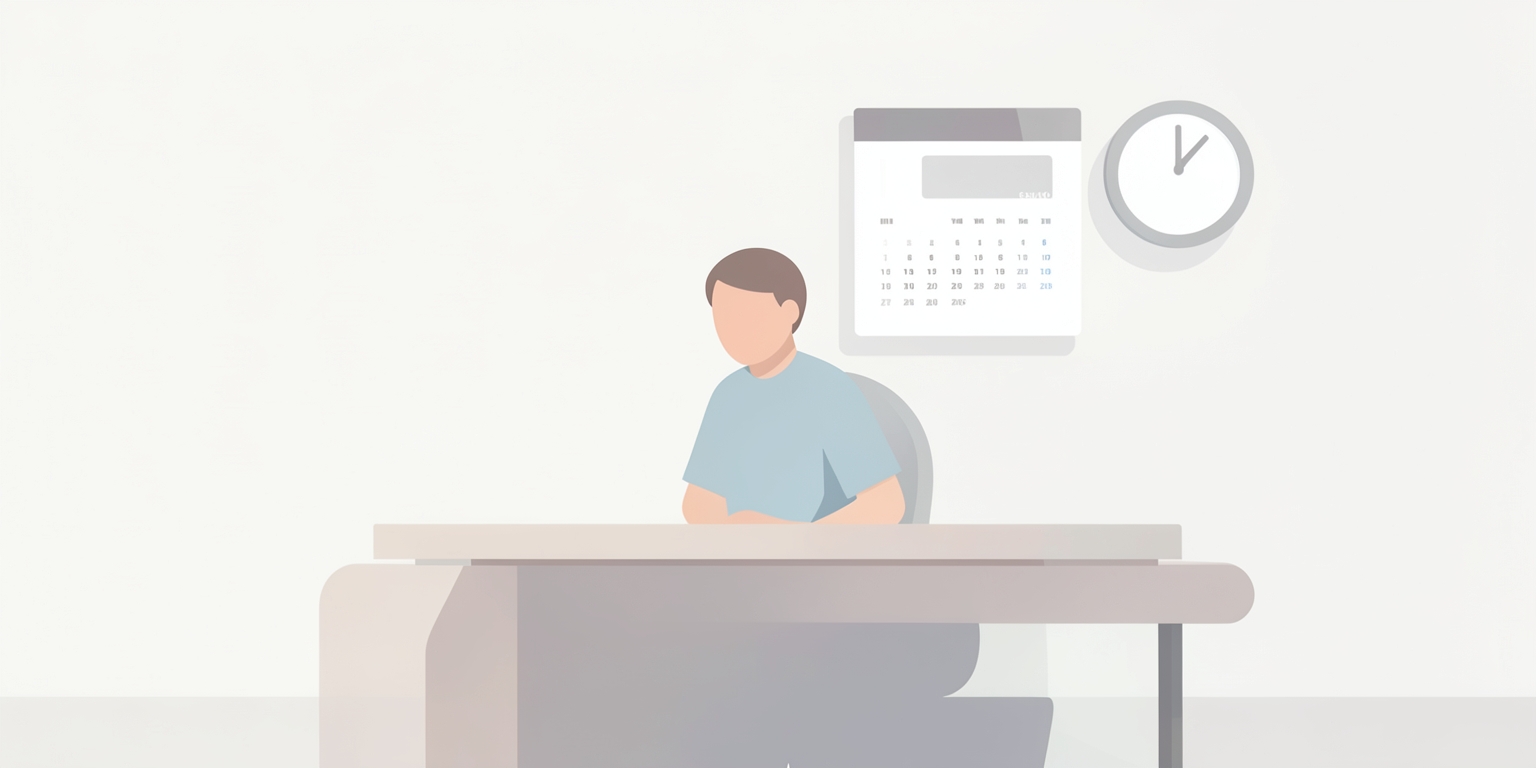 a person working at a desk with time management tools