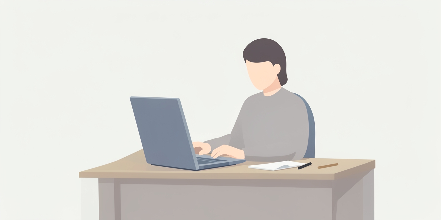 A person sitting at a desk with a laptop open in front of them