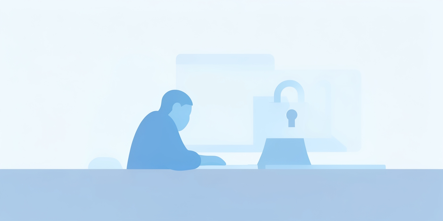a person securing their computer data