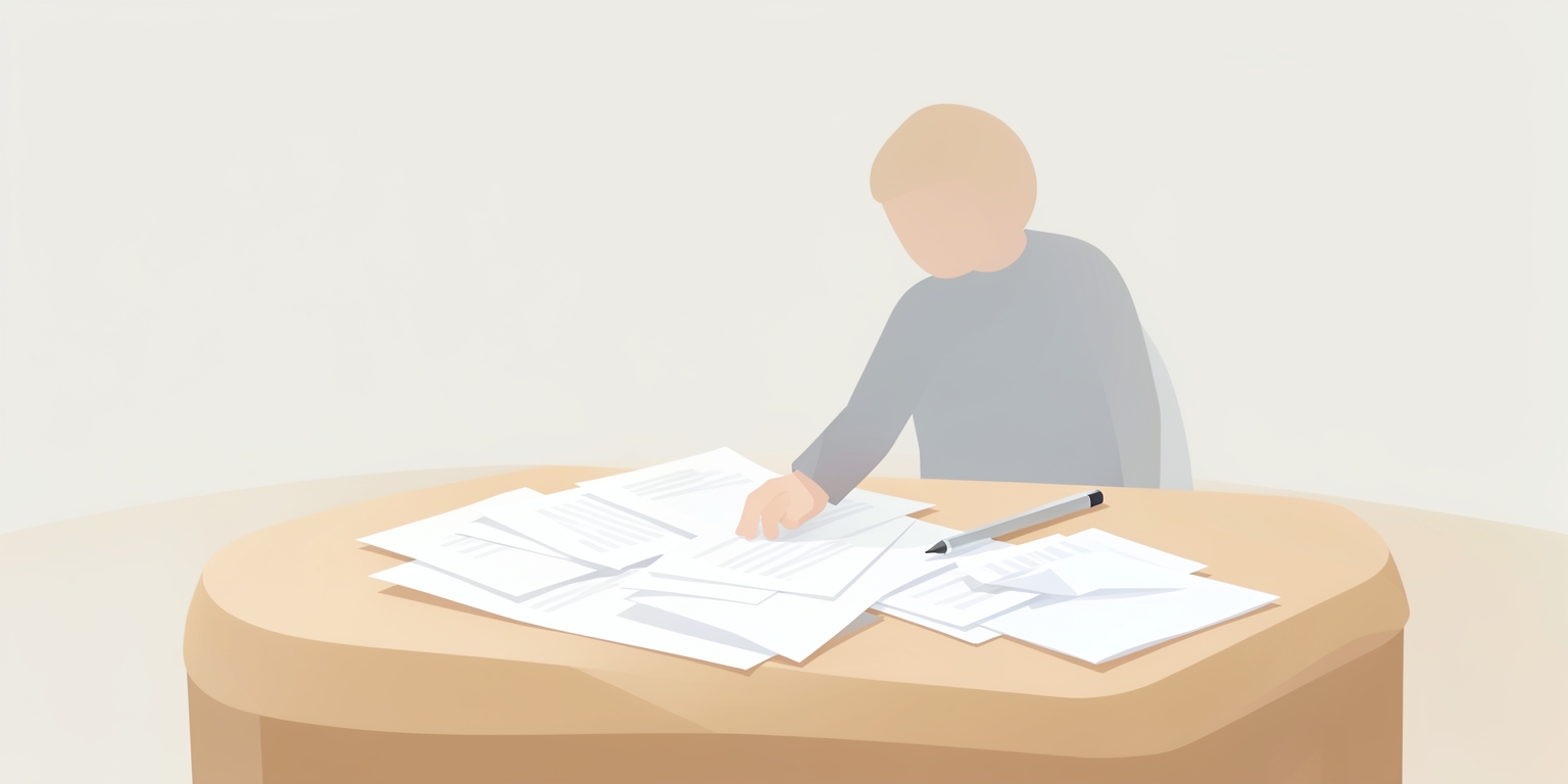 A person researching at a desk