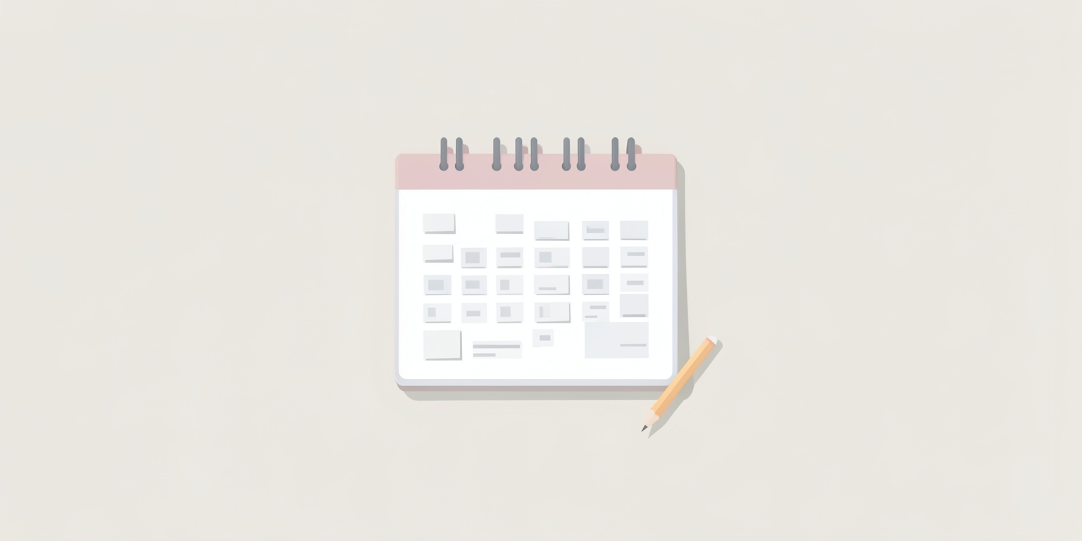 A calendar with notes and a pencil lying on it