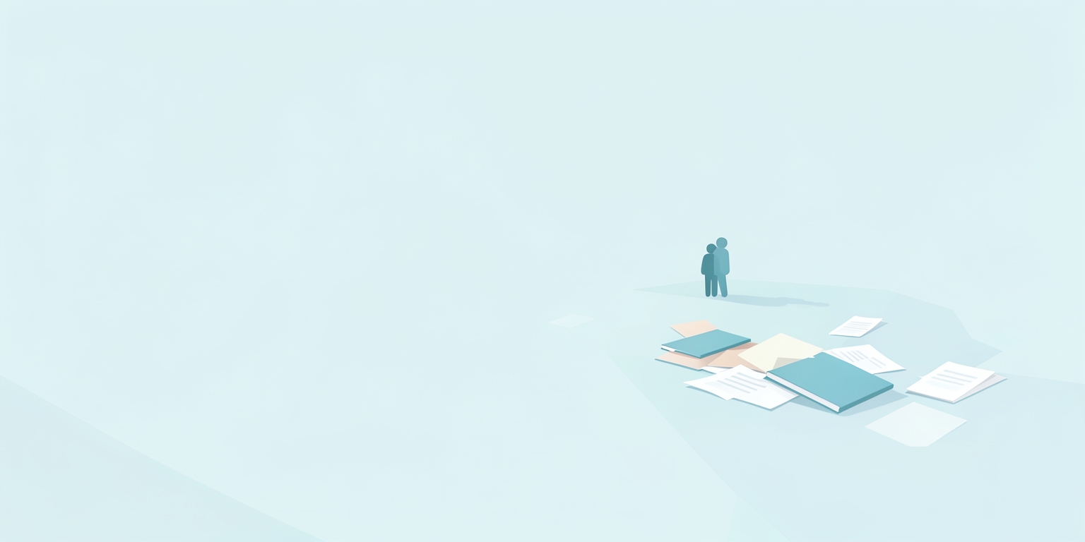 A person surrounded by disorganized papers